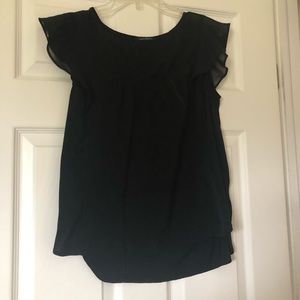 Black split hem dress blouse